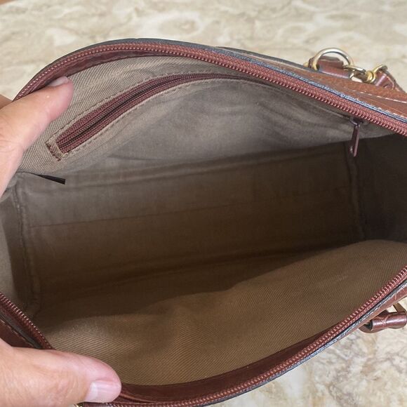 Vintage Carryland USA Brown Leather Satchel Convertible Shoulder Bag - Picture 10 of 12
